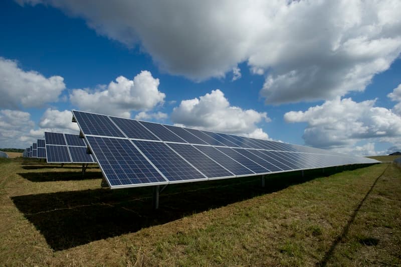 Solar panels in a field - renewable energy test image